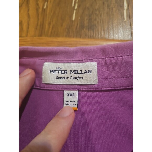 Peter Millar Summer Comfort Shirt Mens 2XL Purple Polo Golf Performance - Picture 2 of 6